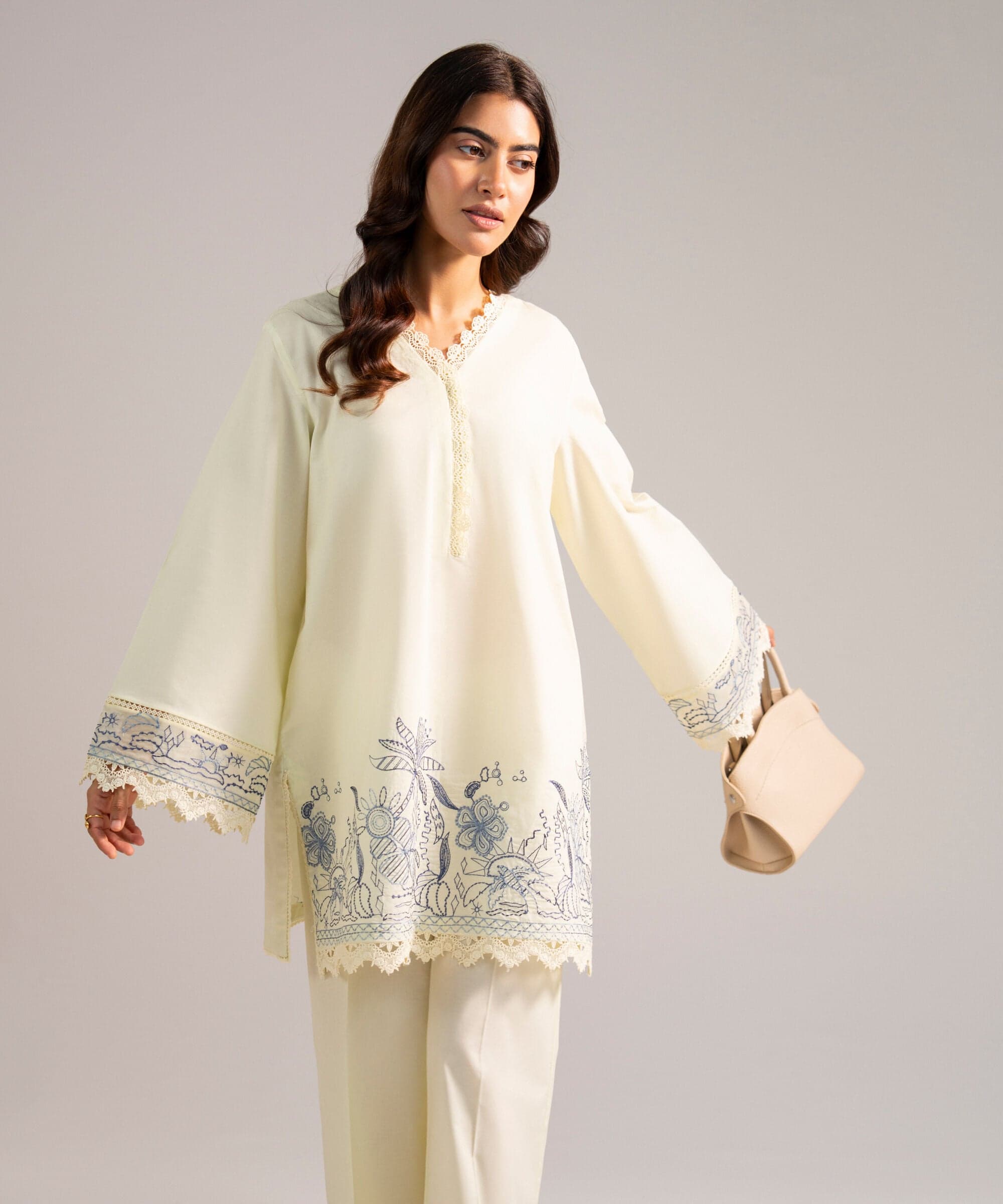 Embroidered Cotton Viscose Shirt